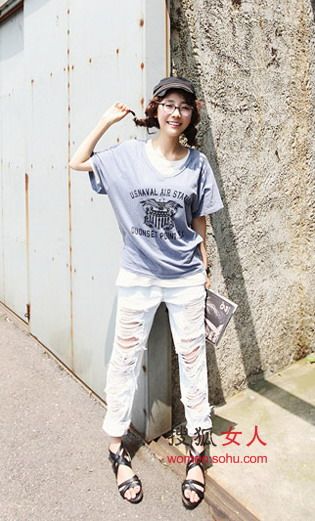 破洞牛仔裤